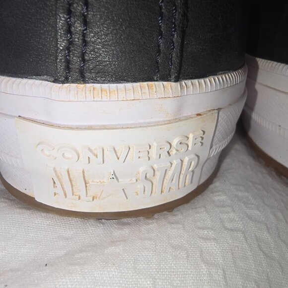 CONVERSE CHUCK TAYLOR ALL STAR WATERPROOF BOOT HI BLACK LEATHER SIZE 10.5 EUC - Picture 7 of 11